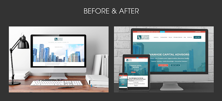 before and after website design by a professional