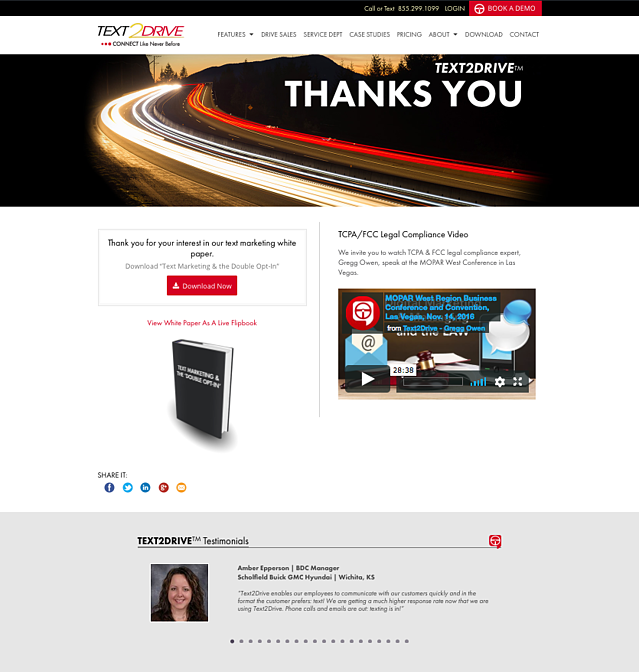 thanks page social proof landing page