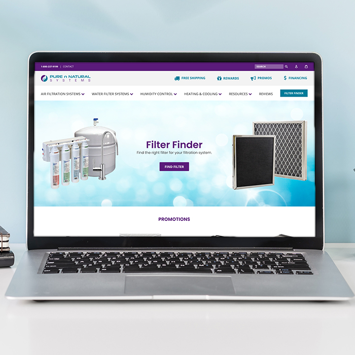 eCommerce Web Design for the air and water filtration industry