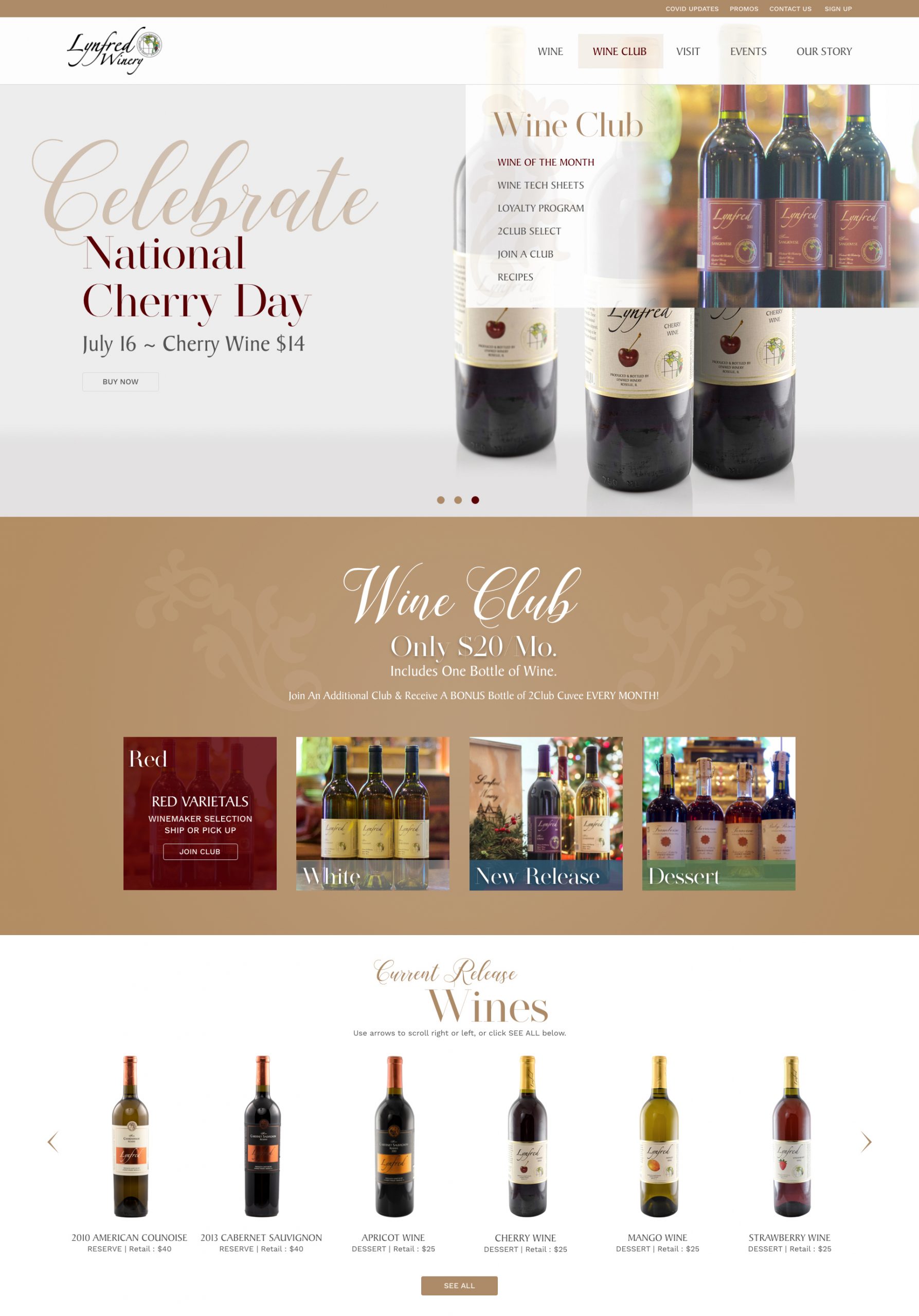 Lynfred Winery Website Redesign - After