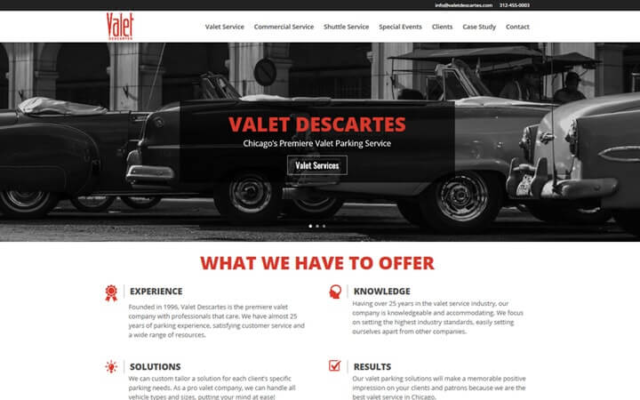 Valet Descartes Website Redesign - After