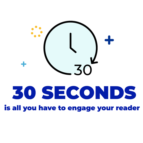 30 seconds is all you have to engage your reader
