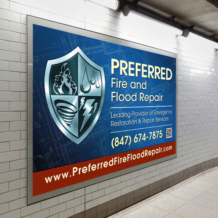 Tag Marketing Billboard Design - Preferred Fire & Flood Repair