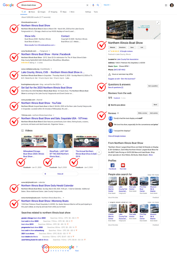 Google search results Google search results